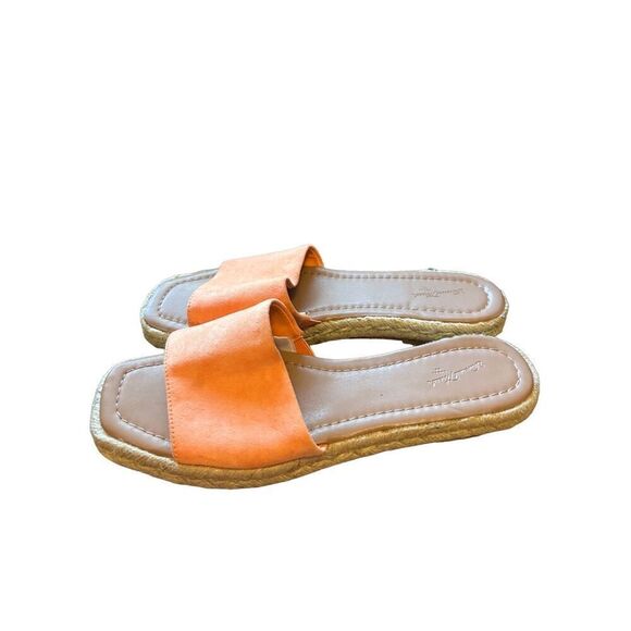 Universal Thread Women's Slides Espadrille Sandals - Orange Casual Comfort - Picture 3 of 5